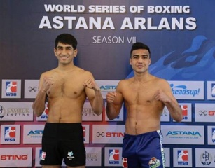 "Astana Arlans" - "Uzbek Tigers" боксшыларының салмақ өлшеу рәсімінен фотобаян ?>