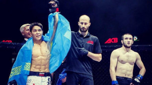 Тұншықтыру әдісімен жеңді. Асу Алмабаев Naiza Fighter Championship чемпионы атанды