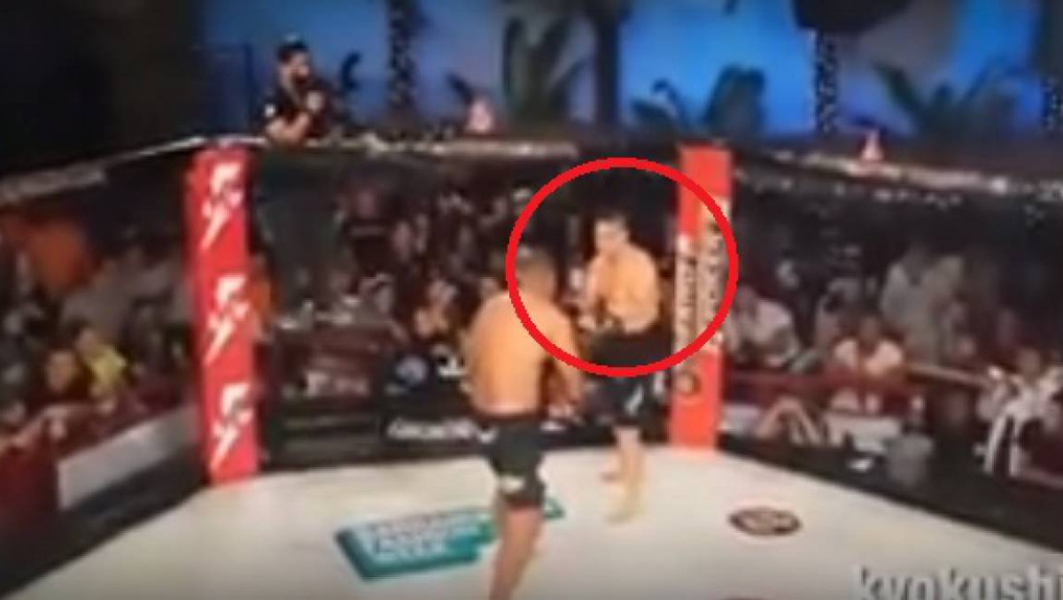 Есінен танып қалған қарсыласына тап берген ММА файтерін төреші әрең тоқтатты